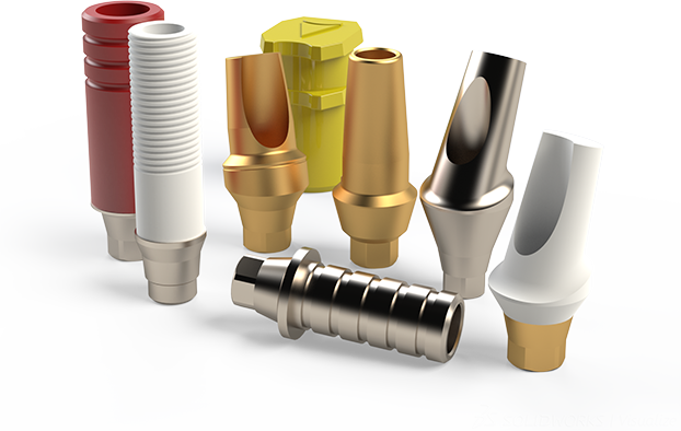 Prosthetics & Accessories - ملحقات زرعة الأسنان: Abutments, Healing Caps, Transfer Copings